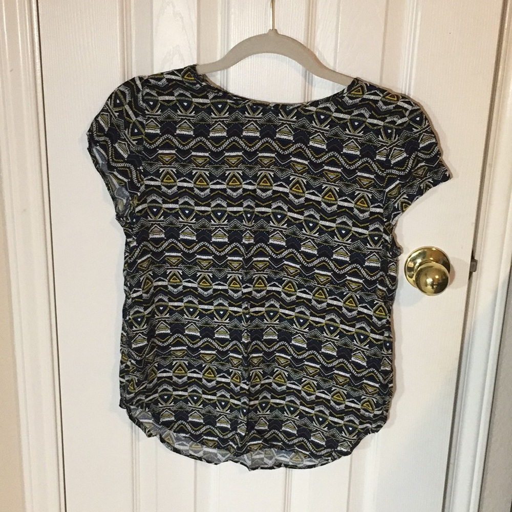 H&M Navy Tribal Patterned Shirt